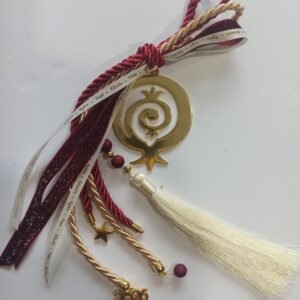 Γούρι με χρυσό μεταλλικό ρόδι σπείρα