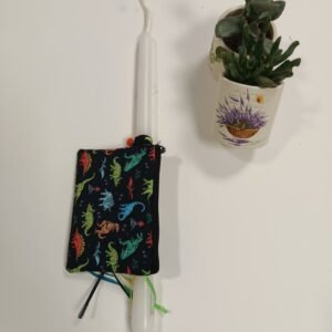 Λαμπάδα λευκή για αγόρι με πορτοφόλι δεινόσαυρος