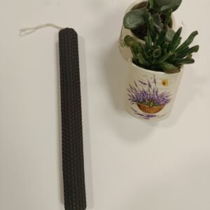 Χειροποίητη λαμπάδα με φύλλο κηρήθρας σκούρο γκρι